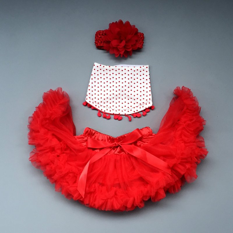 日安朵朵 / 女婴童tutu蓬蓬裙超值福袋 - 小红帽 Little Red Riding Hood - 童装裙 - 丝．绢 红色