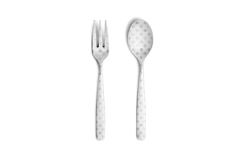 Perrocaliente 圆点 点心餐具组 / 银色 - 餐刀/叉/匙组合 - 其他金属 灰色