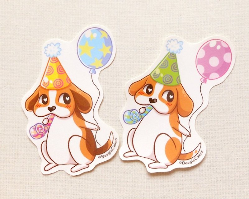 米格鲁贴纸 (2入) - 宠物贴纸 - 狗贴纸 - Beagle Stickers - 贴纸 - 纸 多色