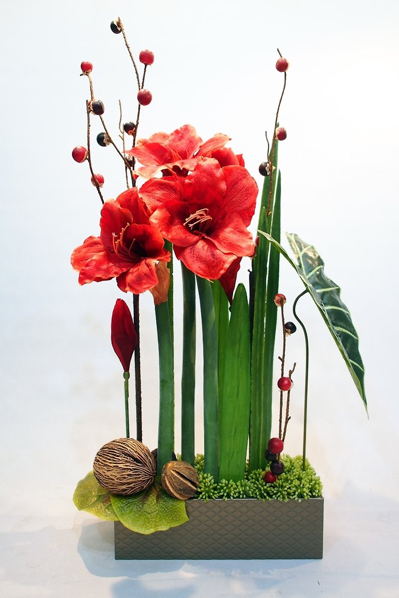 人造花饰-红孤挺中式花饰 - 植栽/盆栽 - 其他材质 红色