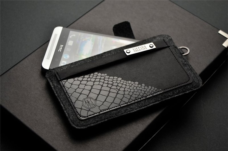 HTC M7保护套/ 鳄鱼纹 - 手机壳/手机套 - 其他材质 黑色