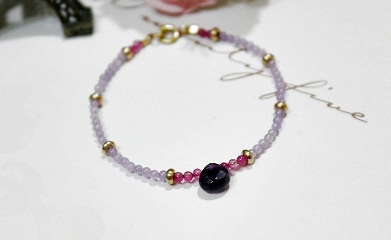 天然石x黄铜微细手链＿紫色梦境 限量X1 - 手链/手环 - 宝石 紫色