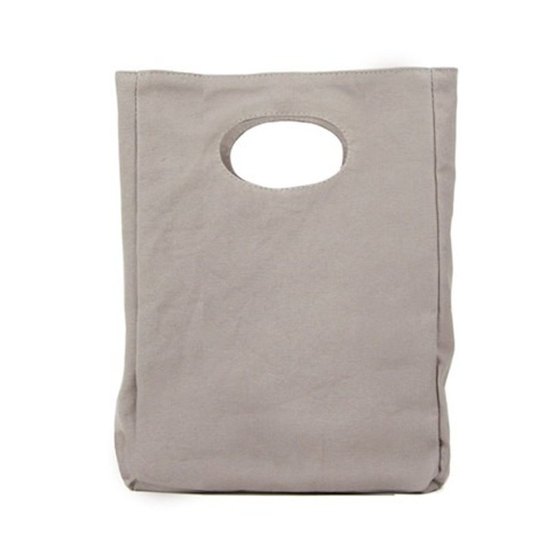 【手提包/手提袋】fluf 素色有机棉随手袋 - 手提包/手提袋 - 棉．麻 灰色