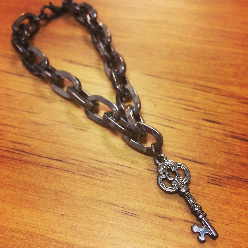 RABBIT LULU-钥匙。黑色 手环/手链（粗款） - 手链/手环 - 其他金属 黑色