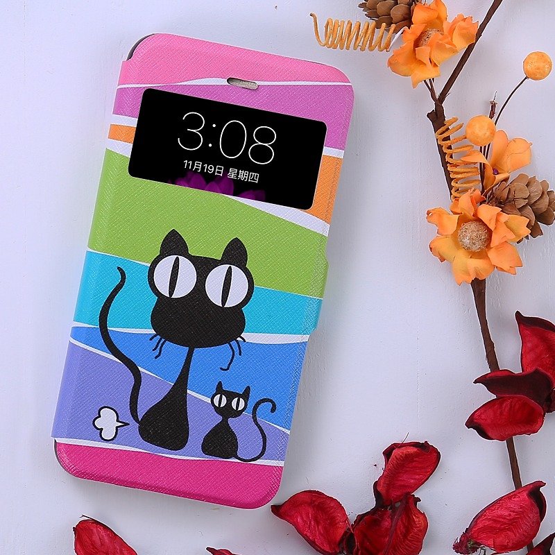 神秘黑猫iPhone手机皮套 - 手机壳/手机套 - 真皮 多色