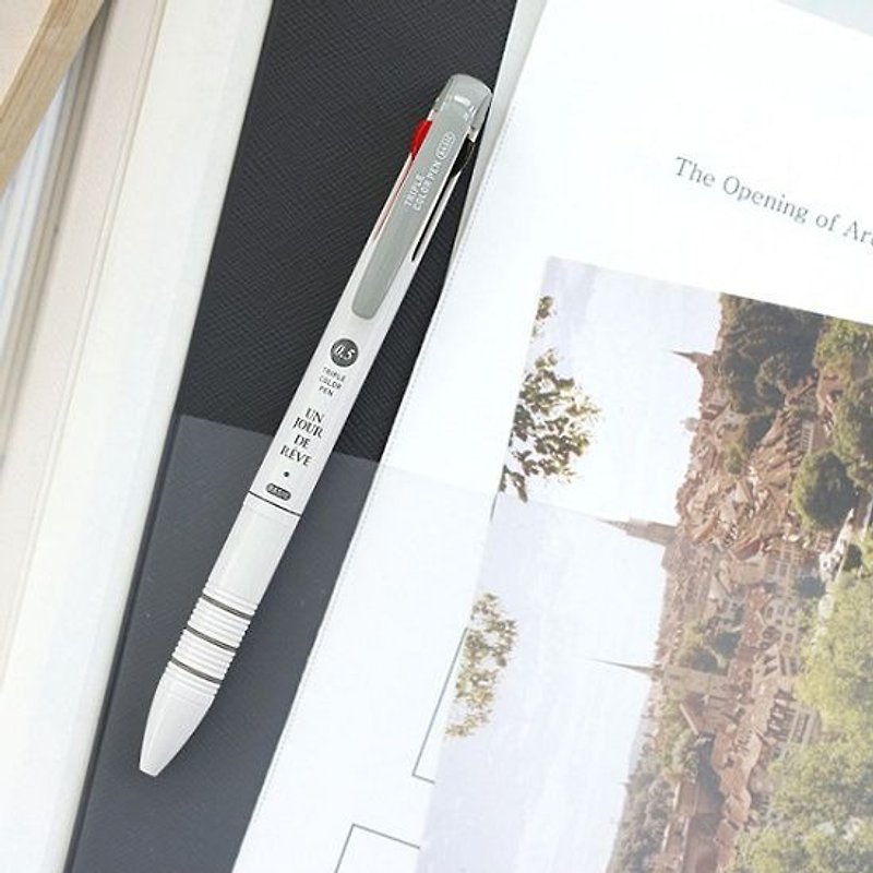 Iconic-0.5mm 三色原子笔(单入)-基本款,ICO83092 - 圆珠笔/中性笔 - 塑料 白色