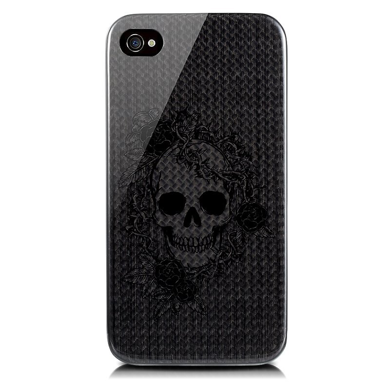 monCarbone 【Art Collection】 iPhone 4/4S 图腾款碳纤维保护壳(骷髅头) - 手机壳/手机套 - 其他材质 黑色