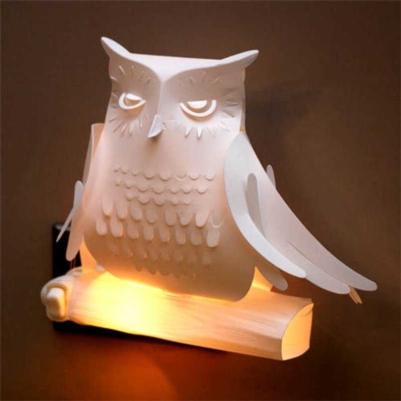 兰屿角鸮灯罩(小夜灯)  台湾保育类动物系列 Formosan Scops Owl Lampshade - 灯具/灯饰 - 塑料 白色
