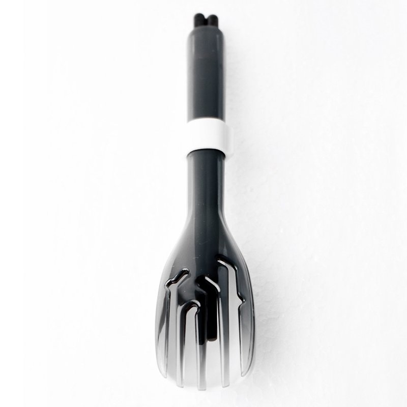 dipper 3合1黑檀木环保餐具组-泼墨黑叉 - 筷子/筷架 - 木头 黑色