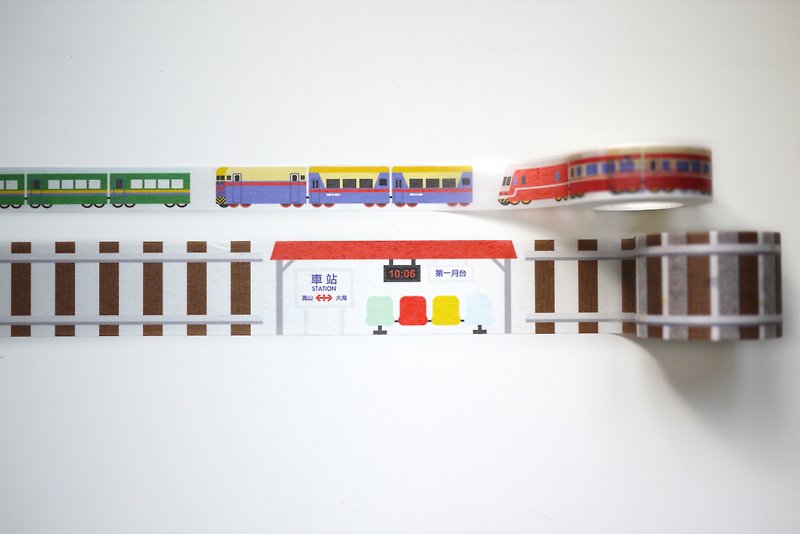 铁道系列组合包 : 铁路+火车纸胶带 - 纸胶带 - 纸 多色