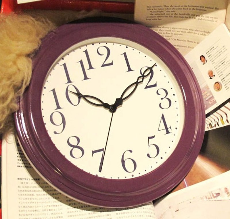 紫色情迷 挂钟 - 时钟/闹钟 - 木头 紫色
