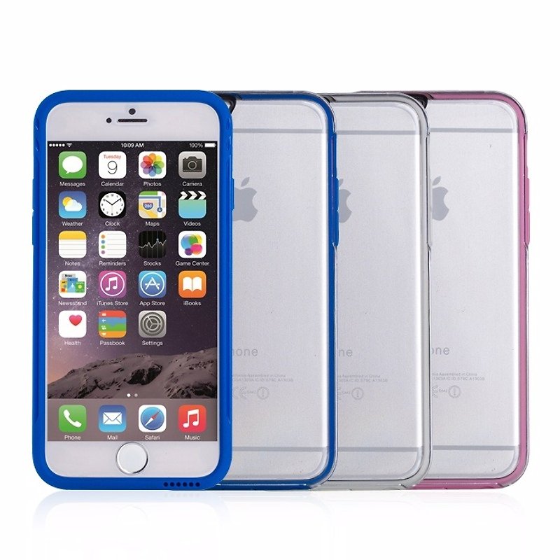 SW iPhone 6 专用 Color Wear 彩色边框透明背盖 - 白/蓝/粉  - 手机壳/手机套 - 其他材质 