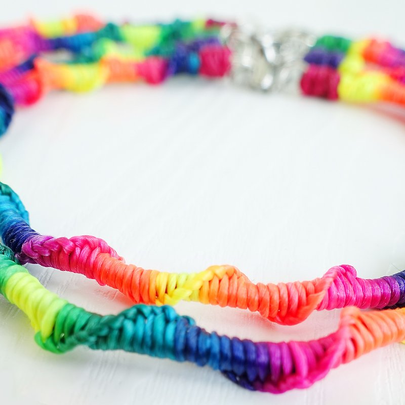 Rainbow彩虹 -量身订制 XS 迷你小型犬/猫 宠物 防水 项圈 - 项圈/牵绳 - 防水材质 多色