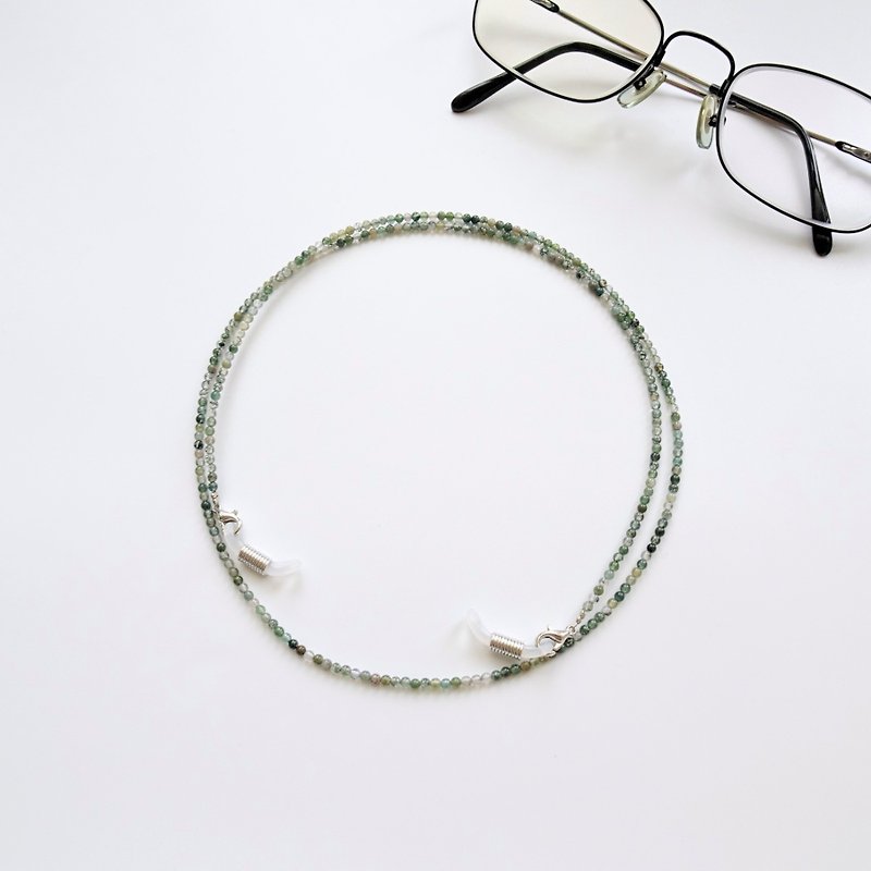 水草玛瑙小圆珠眼镜链 - 给妈妈的母亲节礼物 - 项链 - 半宝石 绿色