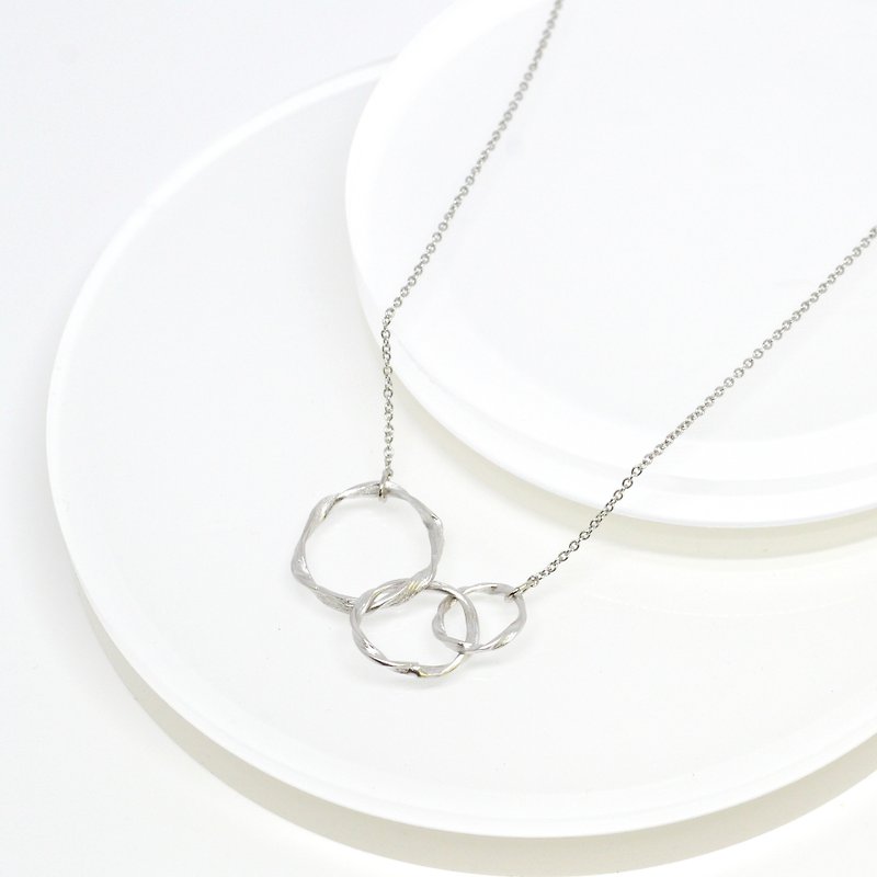 Necklace Twist Circle Chain Necklace 项链 银子 圈圈 简单的 - 项链 - 其他金属 银色