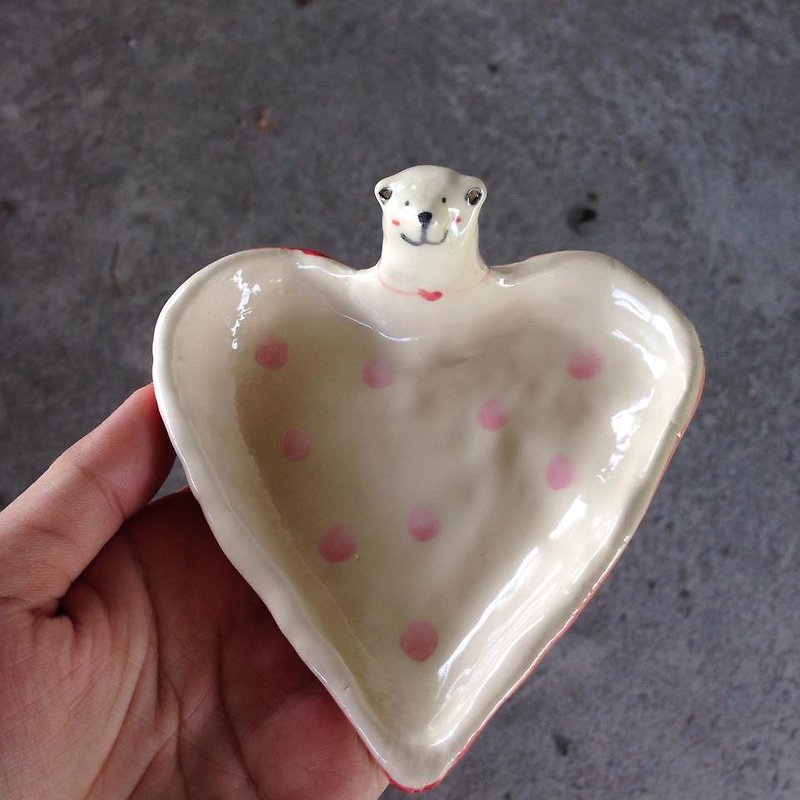 Fast heart bear - 花瓶/陶器 - 瓷 粉红色