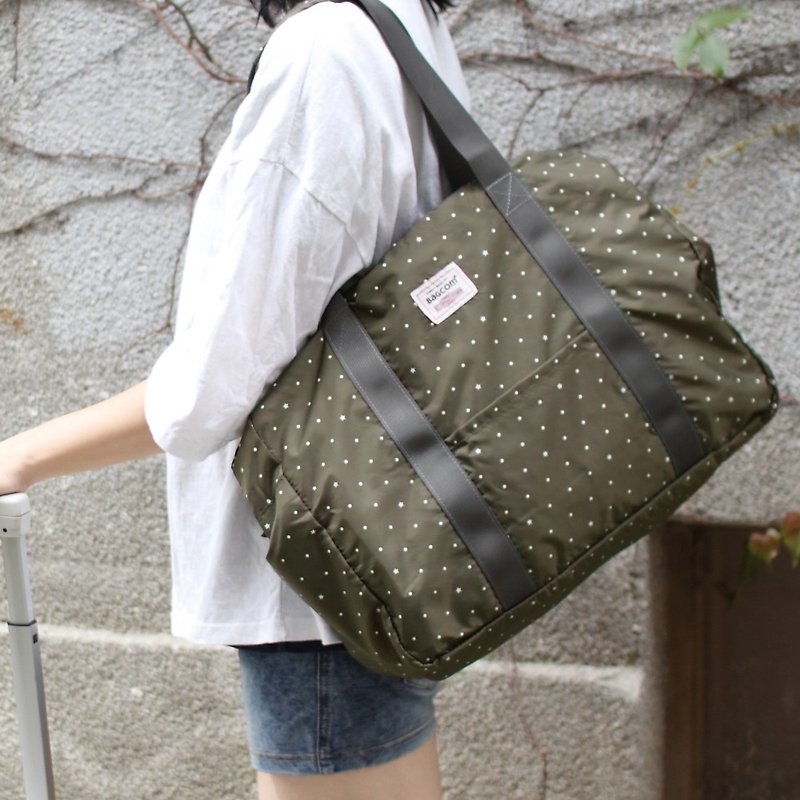 新版~柔星收纳旅行袋-军绿_100420 - 手提包/手提袋 - 聚酯纤维 绿色