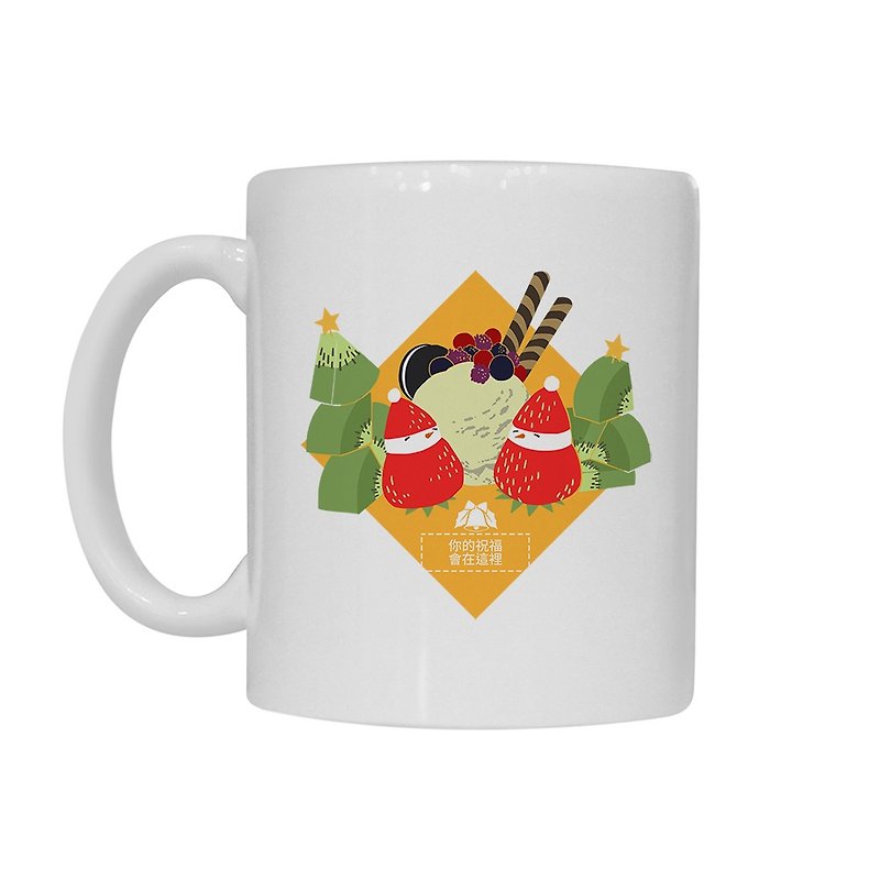 [寒冬送暖]订制一个圣诞马克杯！- 草莓雪人圣代 - - 咖啡杯/马克杯 - 其他材质 橘色