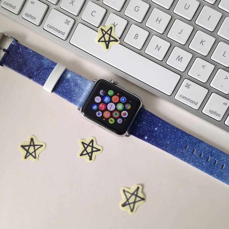 Apple Watch Series 1 - 5 星空图案皮手表带 38 40 42 44 mm  5 - 其他 - 真皮 