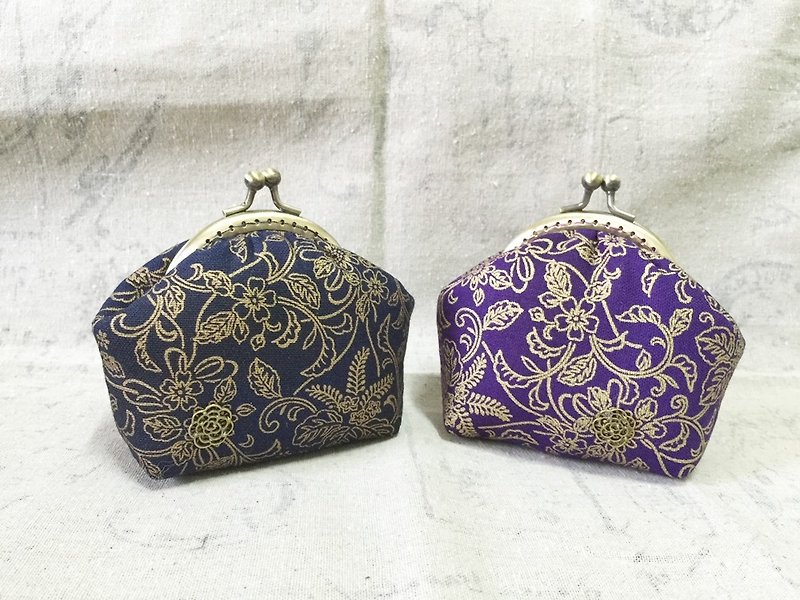 零钱口金包+金花图腾-两色+ - 零钱包 - 其他材质 紫色