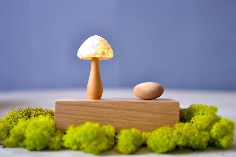 蘑菇小夜灯 l 木质灯饰 交互式夜灯 - 灯具/灯饰 - 木头 白色
