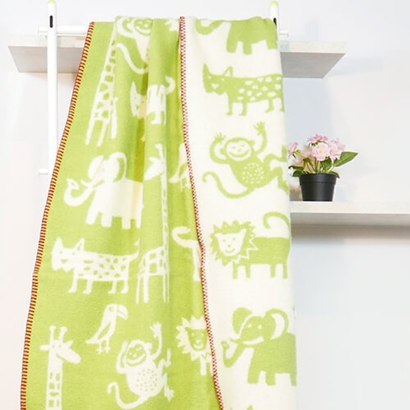 保暖毯子/懒在沙发毯 瑞典Klippan有机羊毛毯--原野躲猫猫(绿色) - 被子/毛毯 - 羊毛 绿色