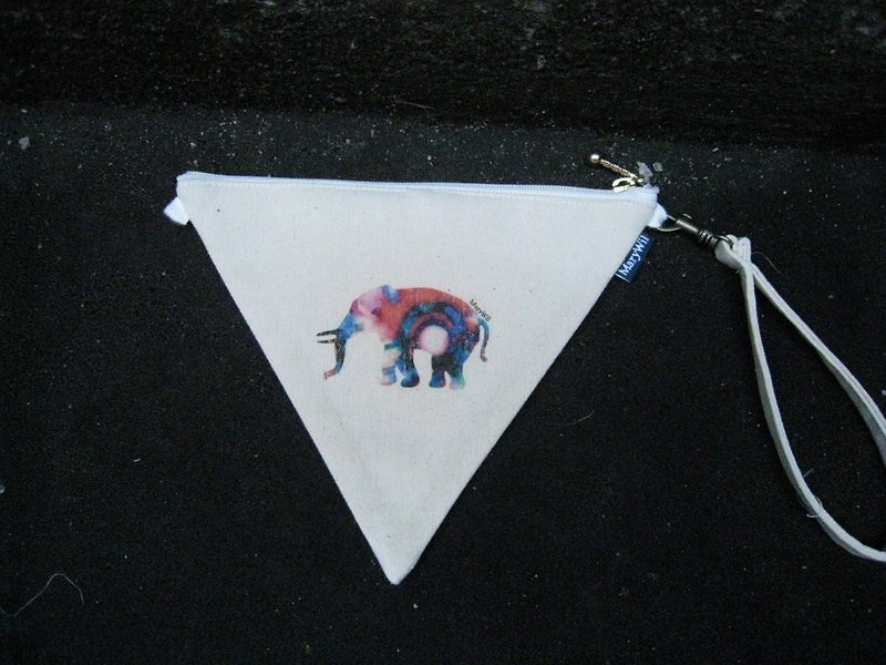 MaryWil优雅的小文青-三角迷幻大象 - 侧背包/斜挎包 - 其他材质 白色