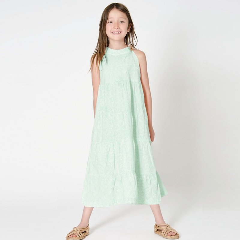 瑞典有机棉女童洋装礼服 2岁至8岁 亲子款果绿 - 童装礼服/连衣裙 - 棉．麻 绿色