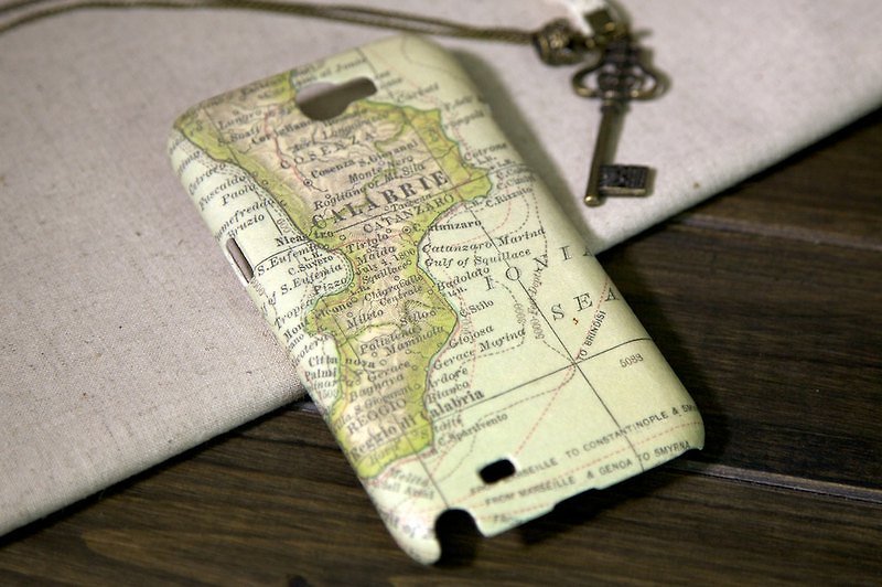 Galaxy Note 2旅游外壳：卡拉布里亚地图 - 其他 - 防水材质 绿色