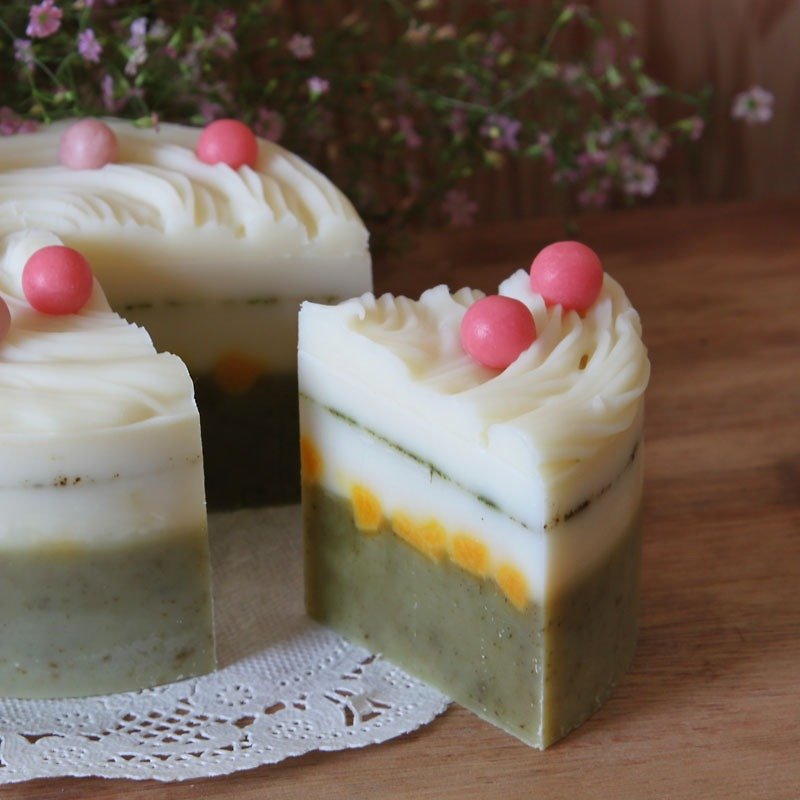 柠檬马鞭草慕司蛋糕皂(60g) - 沐浴用品 - 植物．花 绿色