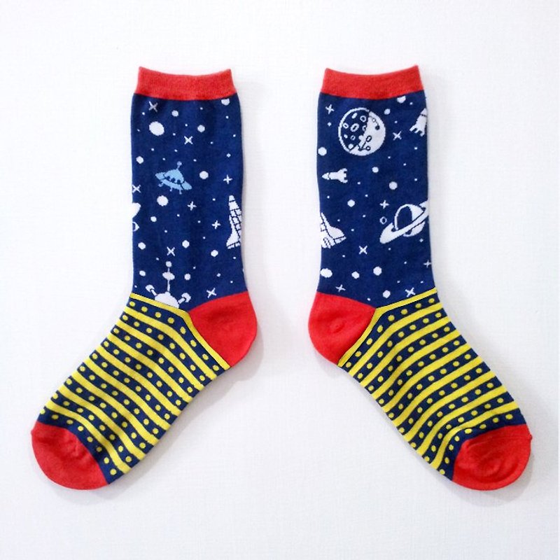 飞向宇宙，浩瀚无垠，寻找外星人 / 淘气欢乐派对 / 梦想巨人系列袜 - 袜子 - 其他材质 多色