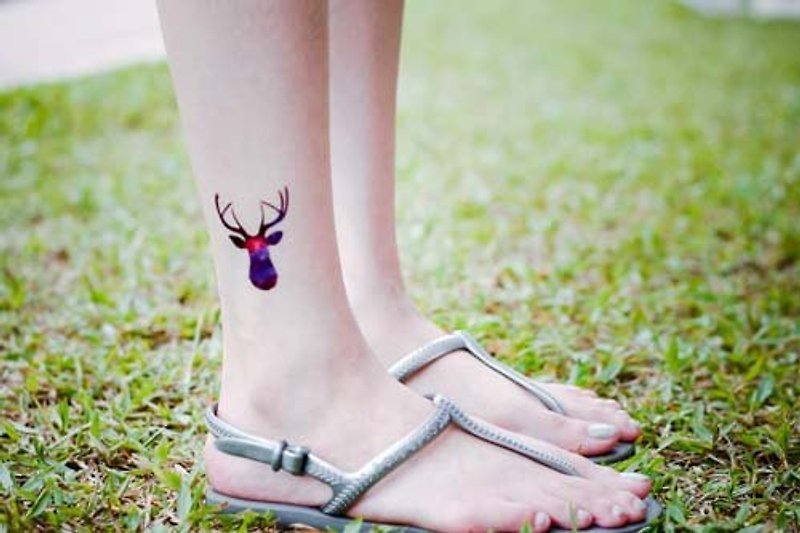 刺青纹身贴纸 / 星空麋鹿  Surprise Tattoos - 纹身贴 - 纸 紫色