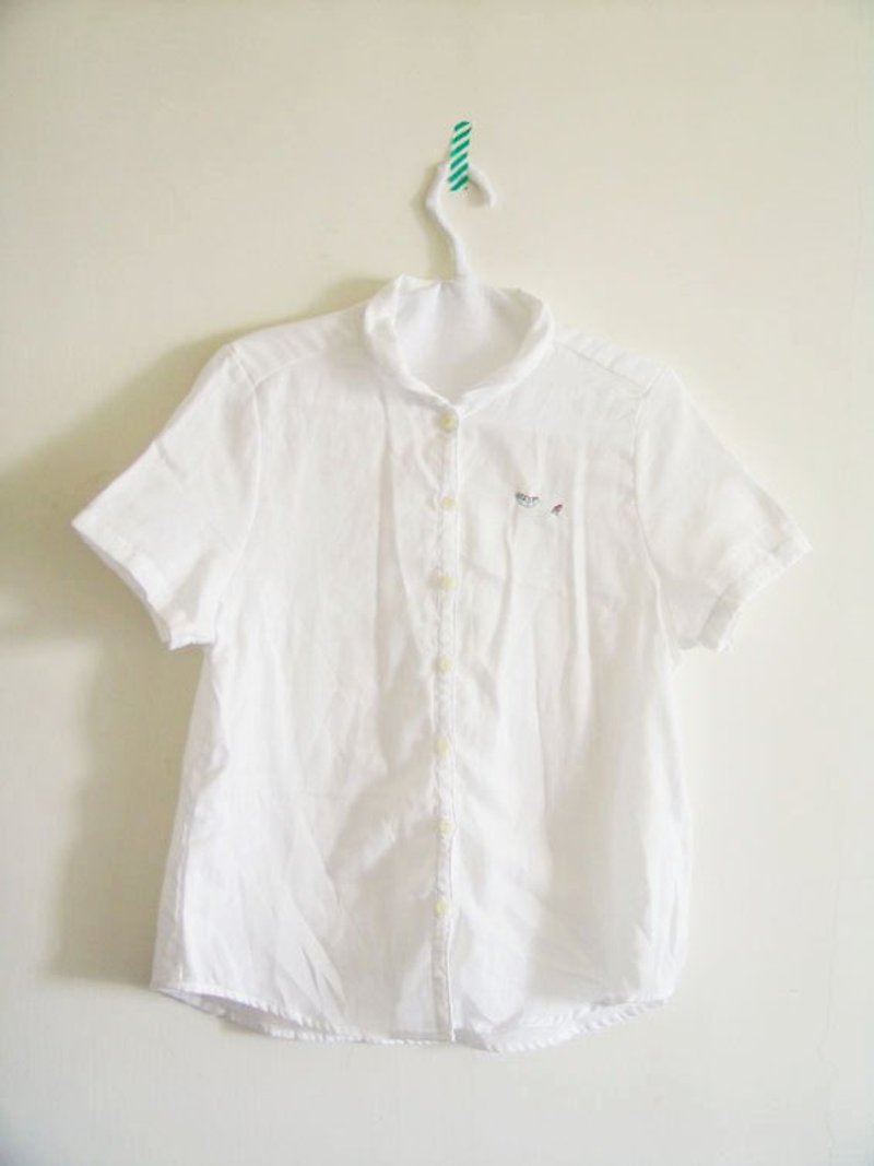 短袖衬衫--夏天西瓜日 - 女装衬衫 - 其他材质 白色