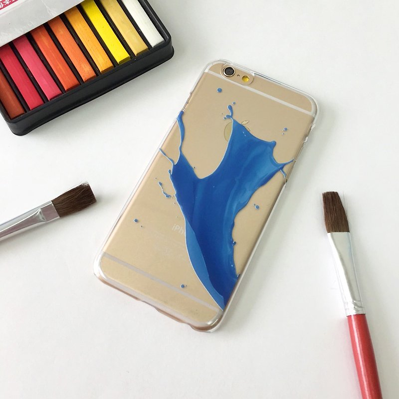 香港原创设计 蓝色油漆图案  iPhone X,  iPhone 8,  iPhone 8 Plus,  iPhone 7, iPhone 7 Plus, iphone 6/6S , iphone 6/6S PLUS, Samsung Galaxy Note 7 透明手机壳 - 其他 - 塑料 
