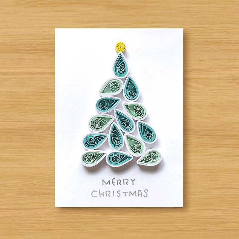 ( 6款供选择 ) 手工卷纸卡片 _ 圣诞树 -  ABCDEF款 - 卡片/明信片 - 纸 绿色