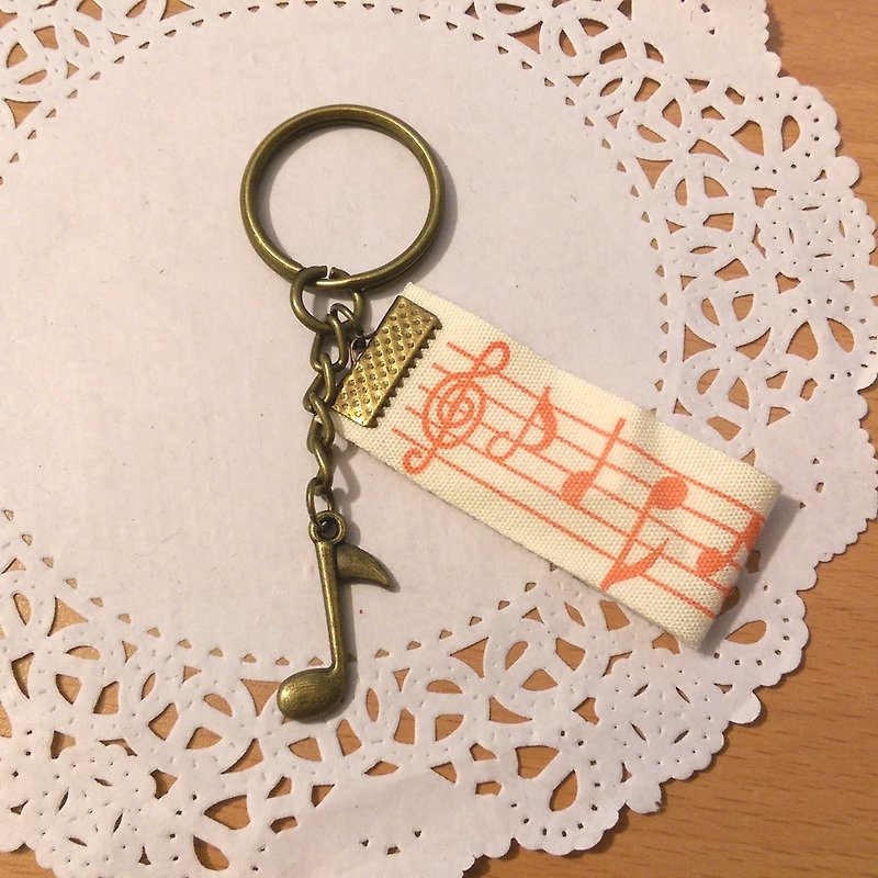 【八分音符缎带钥匙圈(古铜)】音乐 乐器 音符 缎带 手创 定制化 订做《米思熊》毕业礼物 - 钥匙链/钥匙包 - 其他材质 卡其色