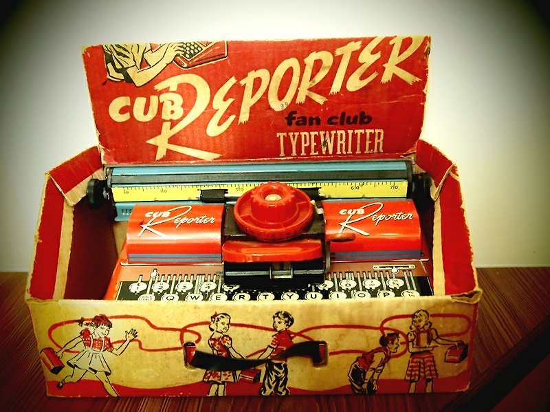 1950 美国纽约/日本制古董铁皮打字机 vintage toy Cub Reporter Fan Club Typewriter - 其他 - 其他材质 红色