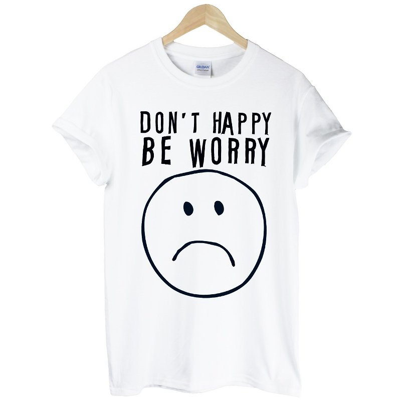 DON'T HAPPY BE WORRY短袖T恤-2色 英文 文字 字母 趣味 生活 文青 设计 自创 品牌 - 男装上衣/T 恤 - 棉．麻 多色