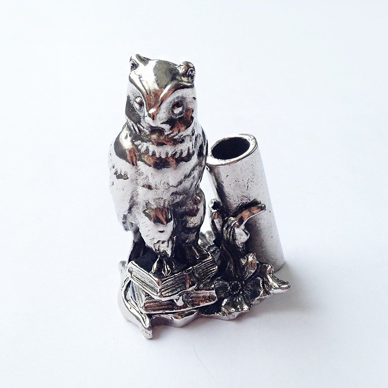 意大利猫头鹰造型金属笔座 | Francesco Rubinato - 笔筒/笔座 - 其他金属 银色