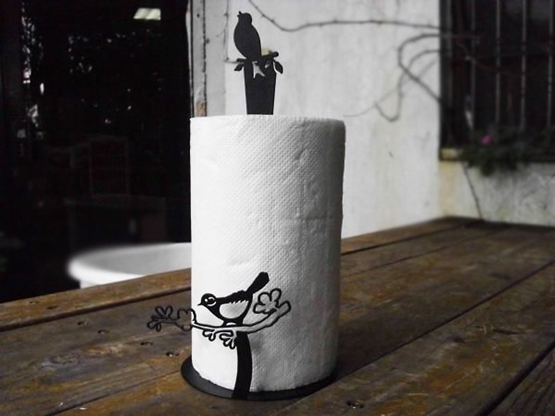鸟影桌上型纸巾架　具生活感的雅致设计　营造惬意意象 - 摆饰 - 其他金属 黑色