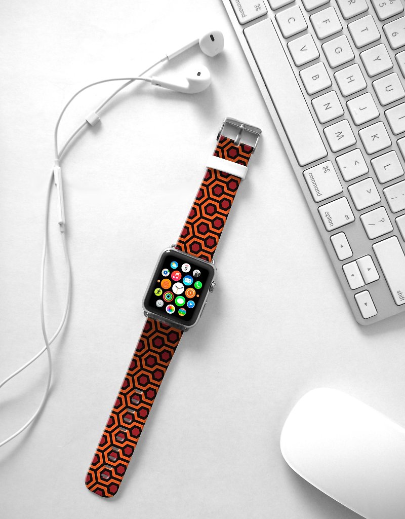 Apple Watch 真皮手表带, 几何图形图案, 适用于所有型号 - 表带 - 真皮 