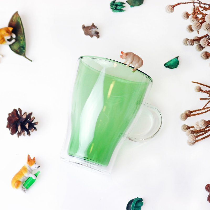 【GOODGLAS】舞色双层玻璃杯- 绿 - 咖啡杯/马克杯 - 玻璃 绿色