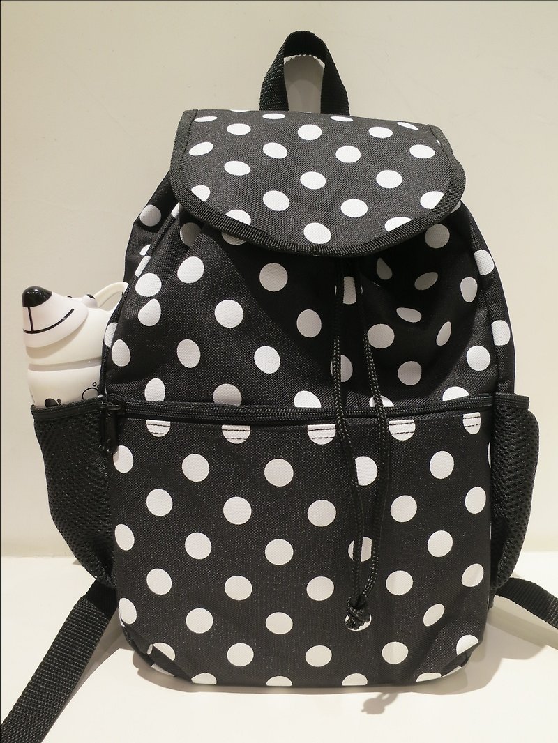 TiDi 最新款时尚黑白点点背包 - 后背包/双肩包 - 防水材质 黑色