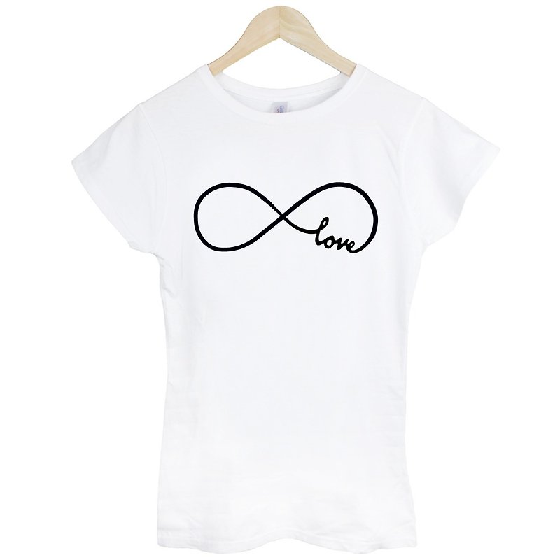 Forever Love-infinity女生短袖T恤-2色 真爱永存 永恒之爱 文青 艺术 设计 时髦 文字 - 女装 T 恤 - 其他材质 多色