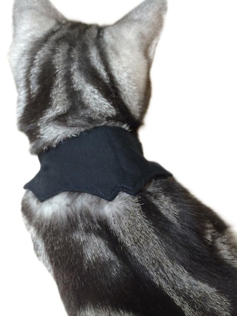 ハロウィンに 猫用コウモリ風首輪 角カンなし 子猫から成猫まで - 玩具 - 棉．麻 黑色