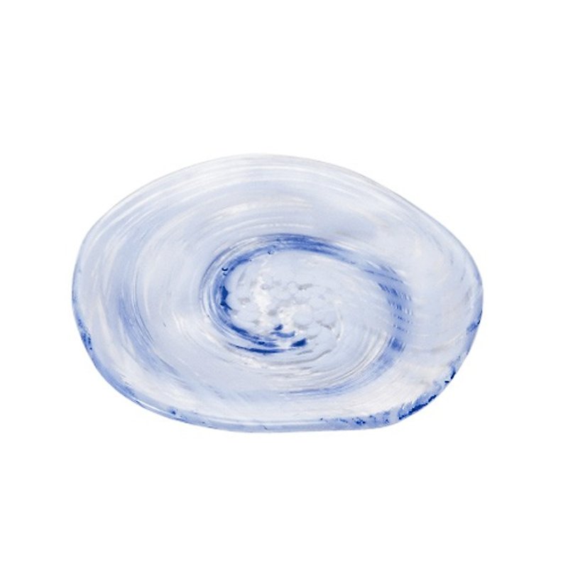 13.5cm【MSA日本手作盘】(海洋蓝色)日本津軽琉璃彩盘 日式料理摆盘 - 浅碟/小碟子 - 玻璃 蓝色