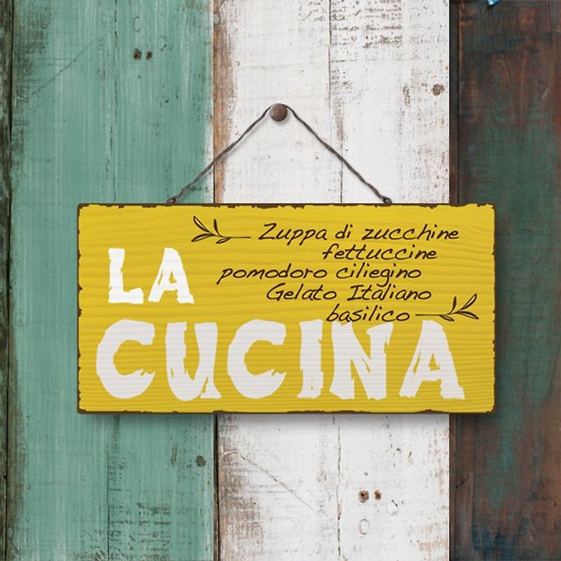 复古标示-La Cucina - 墙贴/壁贴 - 木头 黄色
