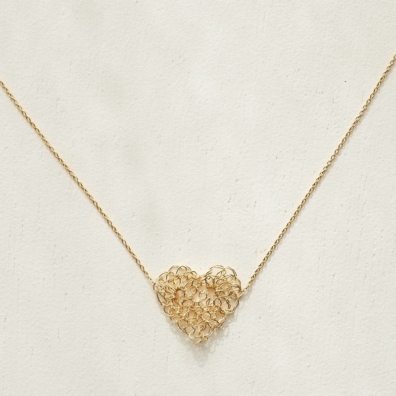 Heart Necklace - 项链 - 其他金属 橘色