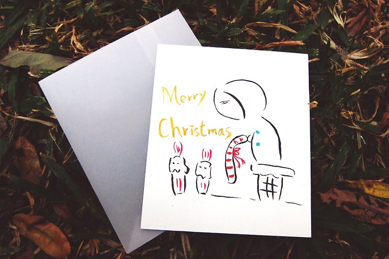 2014年大头症女孩过圣诞节-烟囱篇 - 卡片/明信片 - 纸 红色