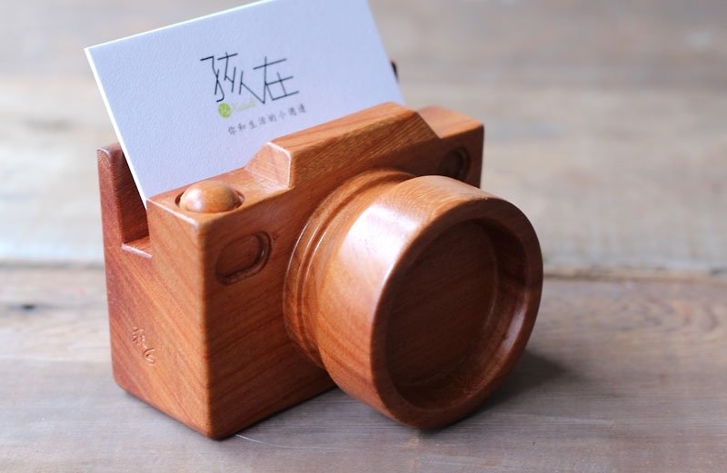 手工木制微型相机▣ 名片便条纸//便利座 - 便条纸/标签贴 - 木头 橘色